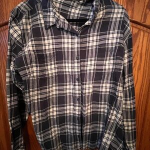 Lee Navy and White Plaid Shirt